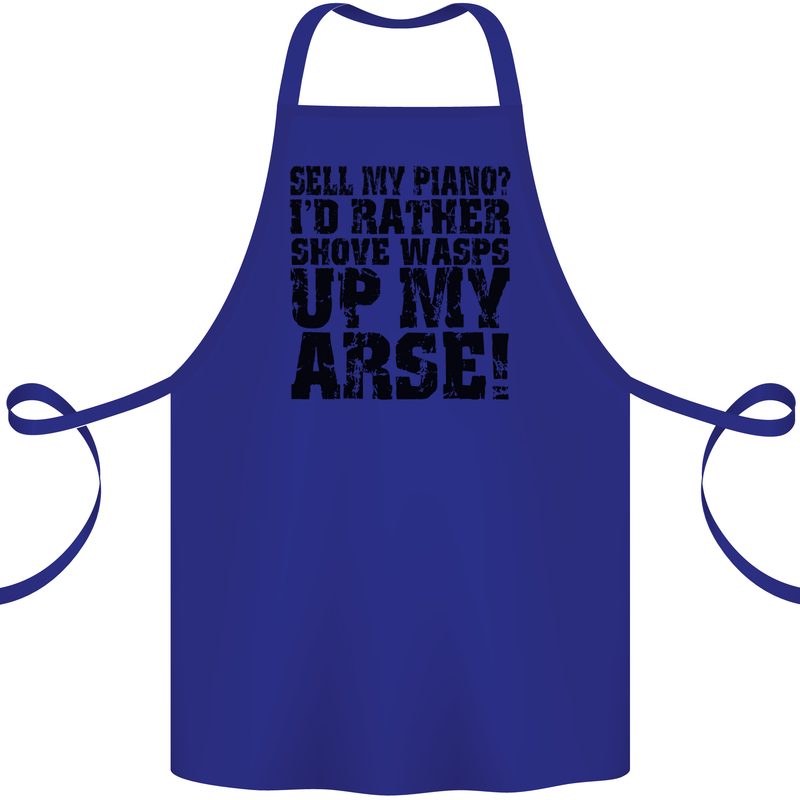 Sell My Piano? Funny Pianist Player Music Cotton Apron 100% Organic Royal Blue