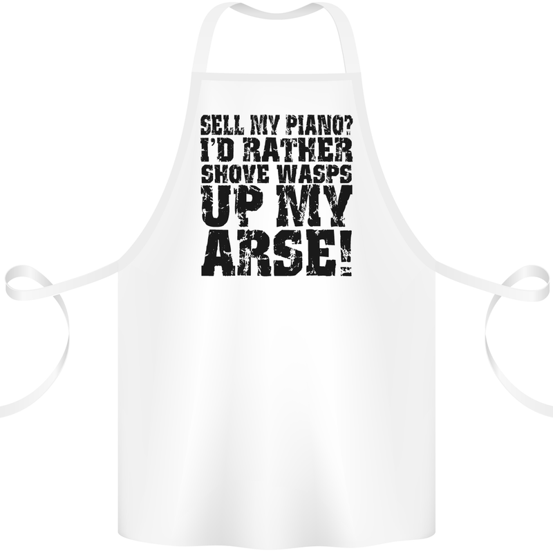Sell My Piano? Funny Pianist Player Music Cotton Apron 100% Organic White