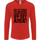 Sell My Piano? Funny Pianist Player Music Mens Long Sleeve T-Shirt Red