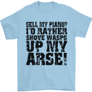 Sell My Piano? Funny Pianist Player Music Mens T-Shirt Cotton Gildan Light Blue