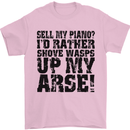Sell My Piano? Funny Pianist Player Music Mens T-Shirt Cotton Gildan Light Pink