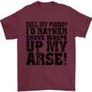 Sell My Piano? Funny Pianist Player Music Mens T-Shirt Cotton Gildan Maroon