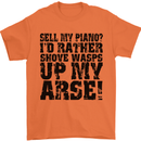 Sell My Piano? Funny Pianist Player Music Mens T-Shirt Cotton Gildan Orange