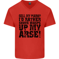 Sell My Piano? Funny Pianist Player Music Mens V-Neck Cotton T-Shirt Red
