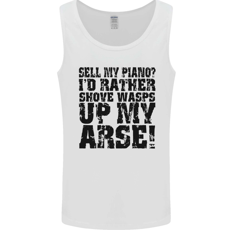 Sell My Piano? Funny Pianist Player Music Mens Vest Tank Top White