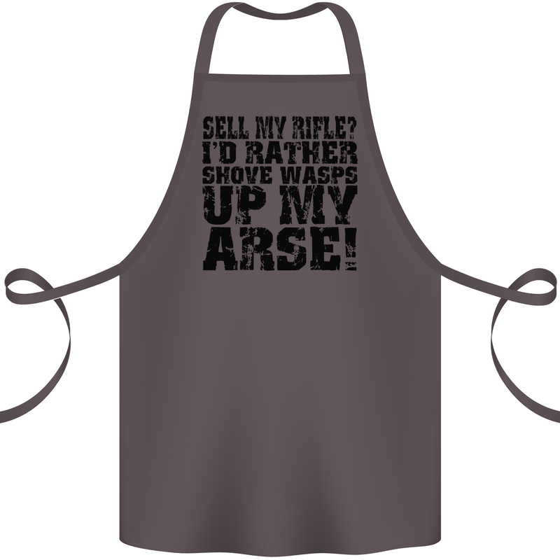 Sell My Rifle? Soldier Farmer Farming Range Cotton Apron 100% Organic Dark Grey