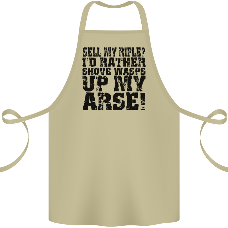 Sell My Rifle? Soldier Farmer Farming Range Cotton Apron 100% Organic Khaki