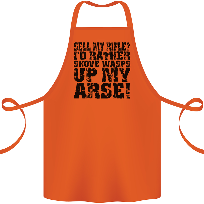 Sell My Rifle? Soldier Farmer Farming Range Cotton Apron 100% Organic Orange