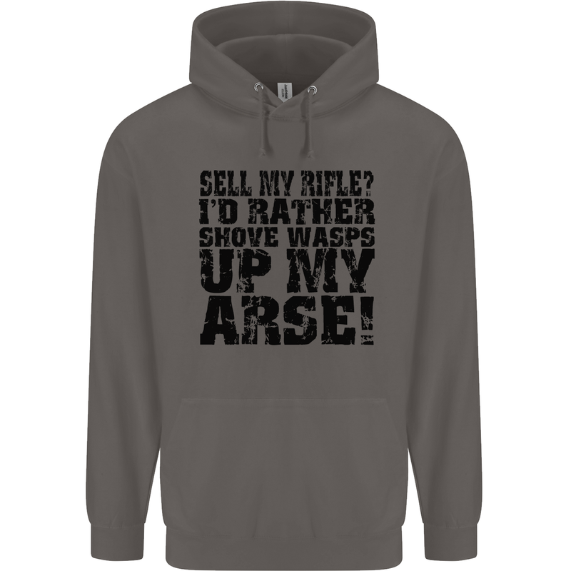 Sell My Rifle? Soldier Farmer Farming Range Mens 80% Cotton Hoodie Charcoal