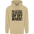 Sell My Rifle? Soldier Farmer Farming Range Mens 80% Cotton Hoodie Sand