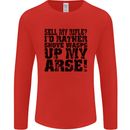 Sell My Rifle? Soldier Farmer Farming Range Mens Long Sleeve T-Shirt Red