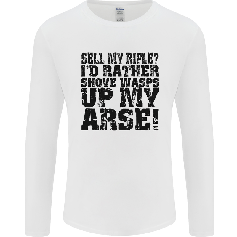 Sell My Rifle? Soldier Farmer Farming Range Mens Long Sleeve T-Shirt White