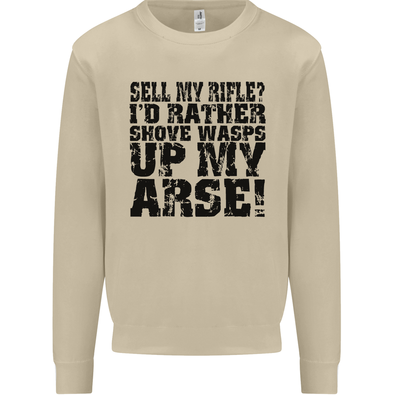 Sell My Rifle? Soldier Farmer Farming Range Mens Sweatshirt Jumper Sand