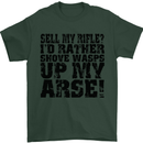 Sell My Rifle? Soldier Farmer Farming Range Mens T-Shirt Cotton Gildan Forest Green