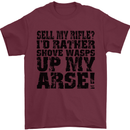 Sell My Rifle? Soldier Farmer Farming Range Mens T-Shirt Cotton Gildan Maroon