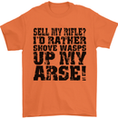 Sell My Rifle? Soldier Farmer Farming Range Mens T-Shirt Cotton Gildan Orange