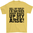 Sell My Rifle? Soldier Farmer Farming Range Mens T-Shirt Cotton Gildan Yellow
