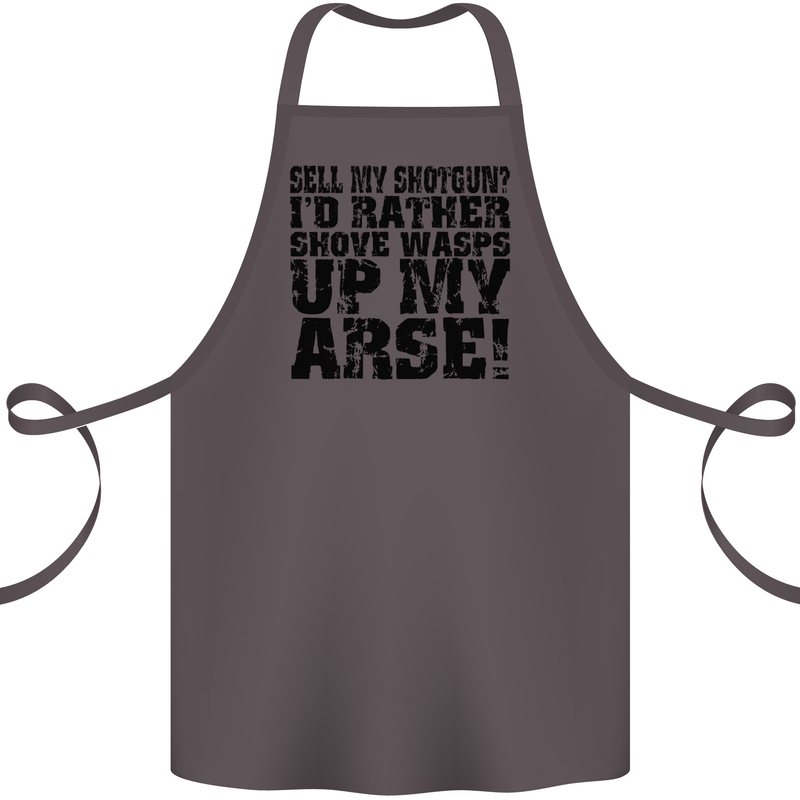 Sell My Shotgun? Farmer Farming Tractor Cotton Apron 100% Organic Dark Grey