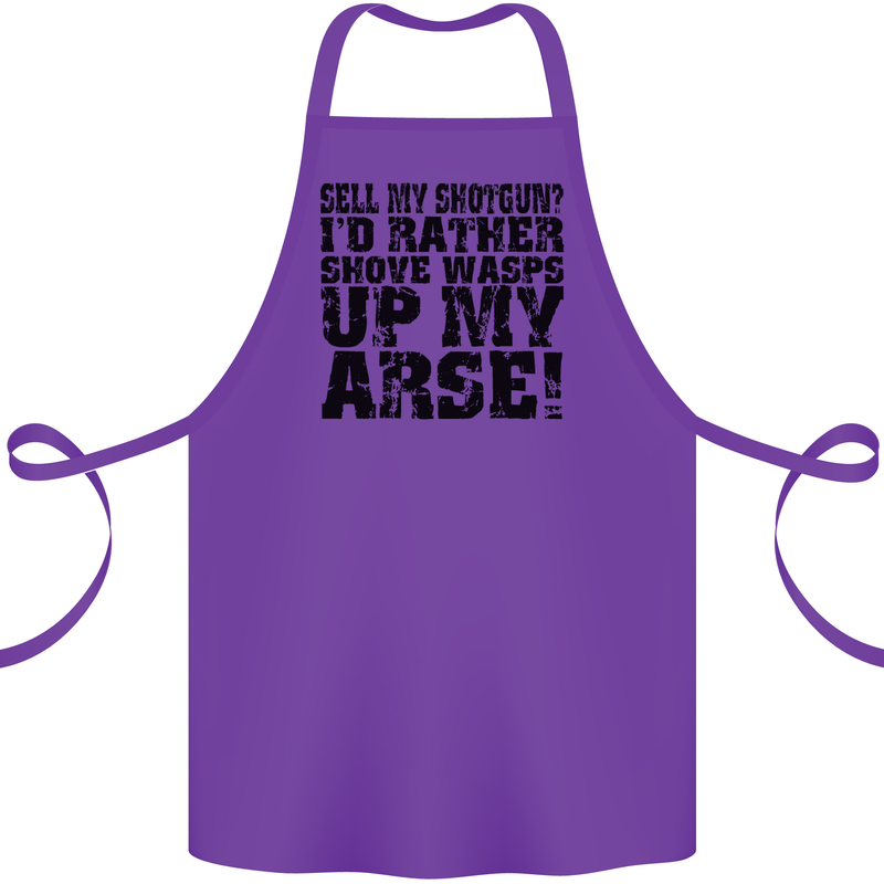 Sell My Shotgun? Farmer Farming Tractor Cotton Apron 100% Organic Purple