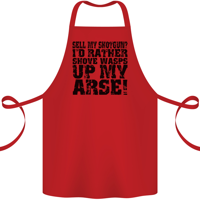 Sell My Shotgun? Farmer Farming Tractor Cotton Apron 100% Organic Red
