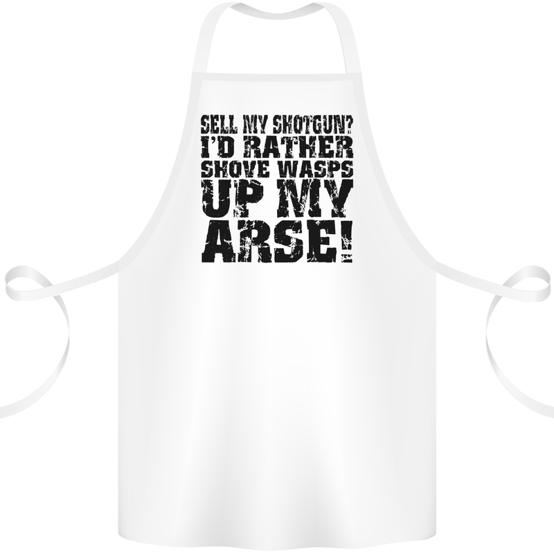 Sell My Shotgun? Farmer Farming Tractor Cotton Apron 100% Organic White