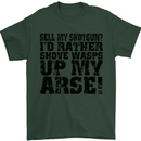 Sell My Shotgun? Farmer Farming Tractor Mens T-Shirt Cotton Gildan Forest Green
