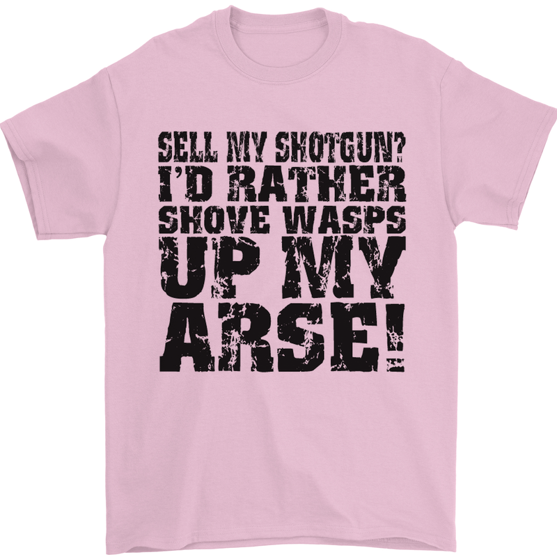 Sell My Shotgun? Farmer Farming Tractor Mens T-Shirt Cotton Gildan Light Pink