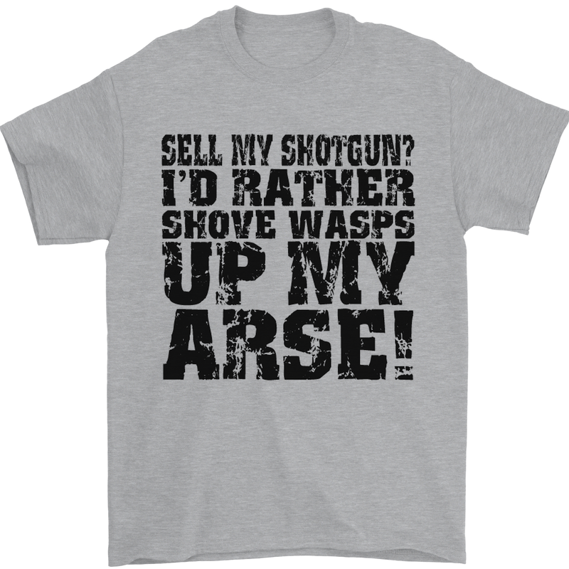 Sell My Shotgun? Farmer Farming Tractor Mens T-Shirt Cotton Gildan Sports Grey