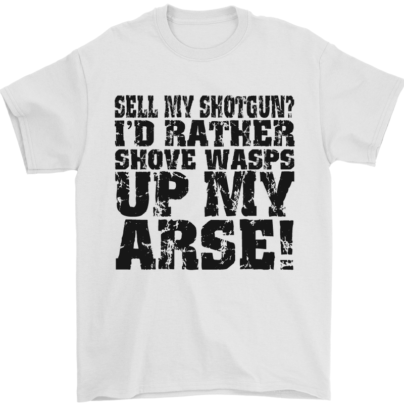 Sell My Shotgun? Farmer Farming Tractor Mens T-Shirt Cotton Gildan White