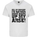 Sell My Shotgun? Farmer Farming Tractor Mens V-Neck Cotton T-Shirt White