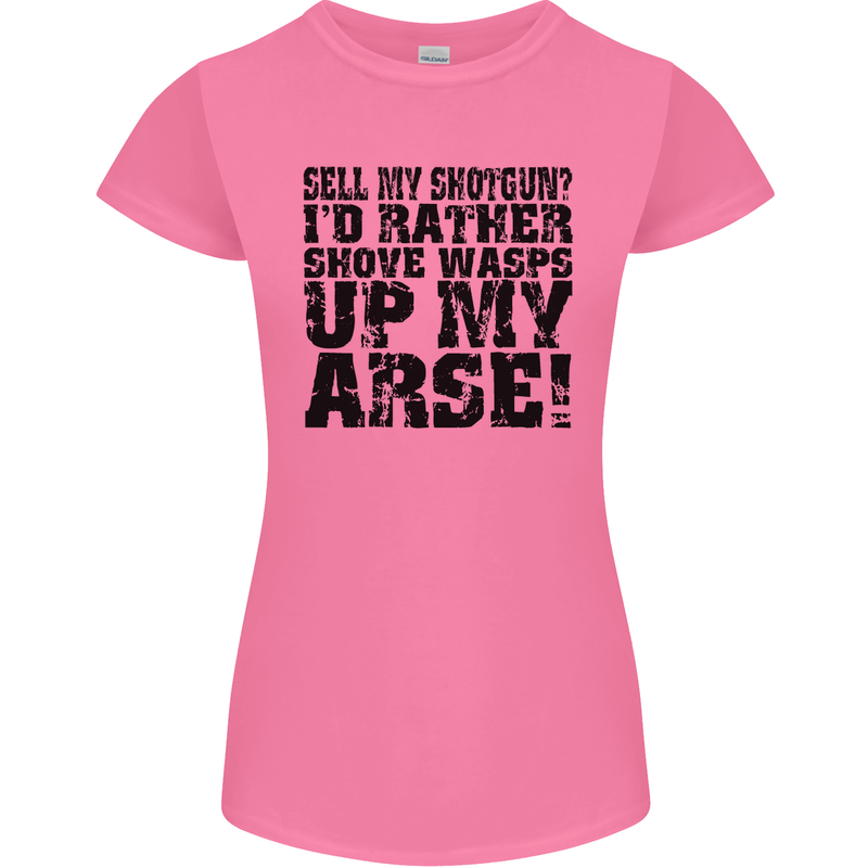 Sell My Shotgun? Farmer Farming Tractor Womens Petite Cut T-Shirt Azalea