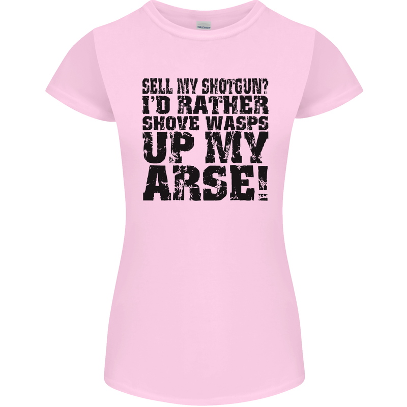 Sell My Shotgun? Farmer Farming Tractor Womens Petite Cut T-Shirt Light Pink