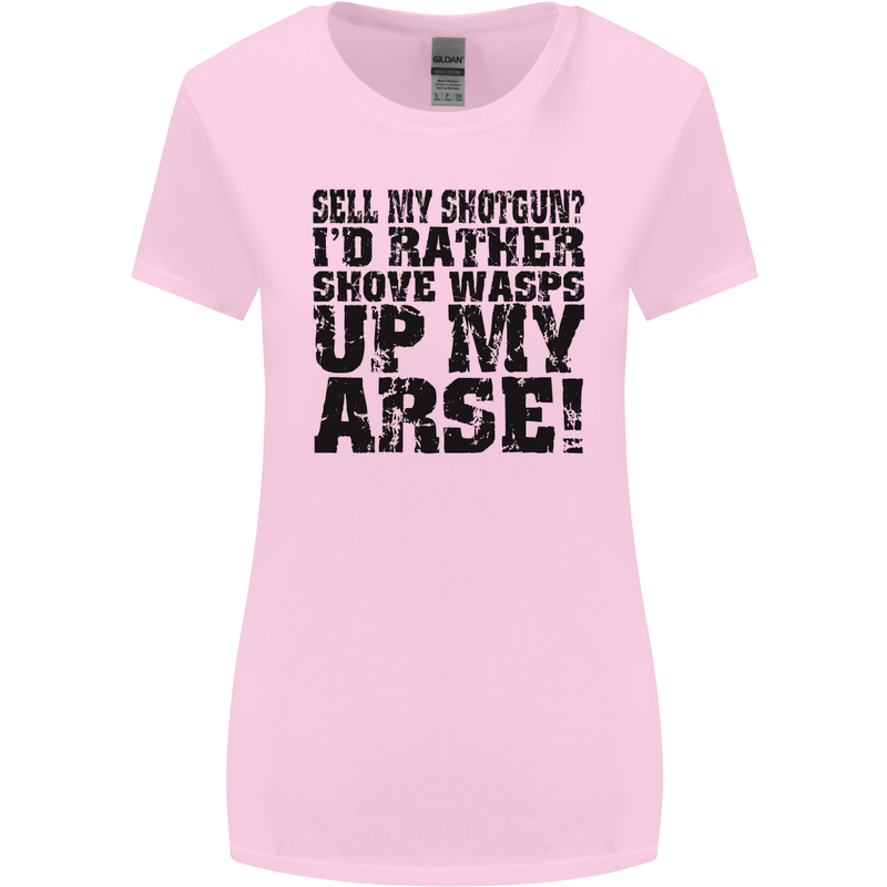 Sell My Shotgun? Farmer Farming Tractor Womens Wider Cut T-Shirt Light Pink