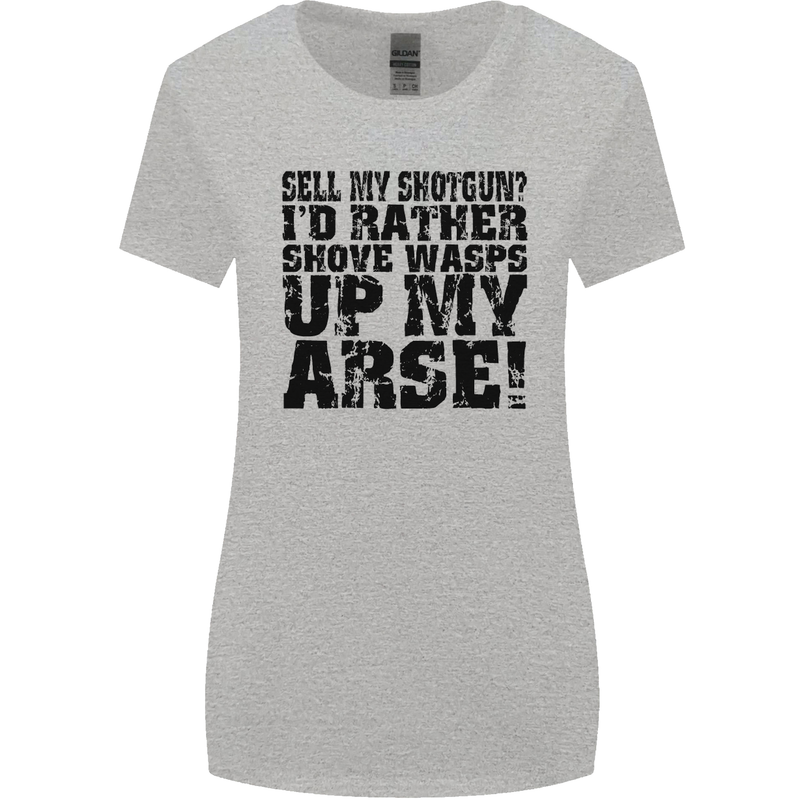 Sell My Shotgun? Farmer Farming Tractor Womens Wider Cut T-Shirt Sports Grey