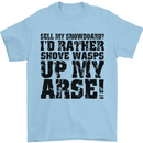Sell My Snowboard? Funny Snowboarding Mens T-Shirt Cotton Gildan Light Blue