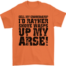 Sell My Snowboard? Funny Snowboarding Mens T-Shirt Cotton Gildan Orange