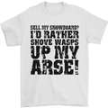 Sell My Snowboard? Funny Snowboarding Mens T-Shirt Cotton Gildan White