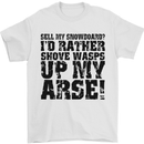 Sell My Snowboard? Funny Snowboarding Mens T-Shirt Cotton Gildan White