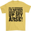 Sell My Snowboard? Funny Snowboarding Mens T-Shirt Cotton Gildan Yellow