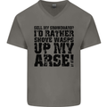 Sell My Snowboard? Funny Snowboarding Mens V-Neck Cotton T-Shirt Charcoal