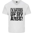 Sell My Snowboard? Funny Snowboarding Mens V-Neck Cotton T-Shirt White