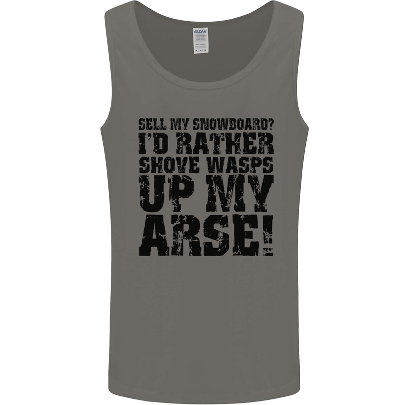 Sell My Snowboard? Funny Snowboarding Mens Vest Tank Top Charcoal