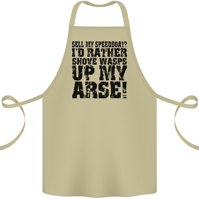 Sell My Speedboat? Boat Sailor Funny Cotton Apron 100% Organic Khaki