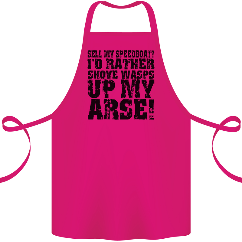 Sell My Speedboat? Boat Sailor Funny Cotton Apron 100% Organic Pink