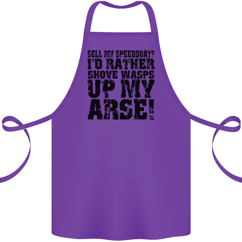 Sell My Speedboat? Boat Sailor Funny Cotton Apron 100% Organic Purple