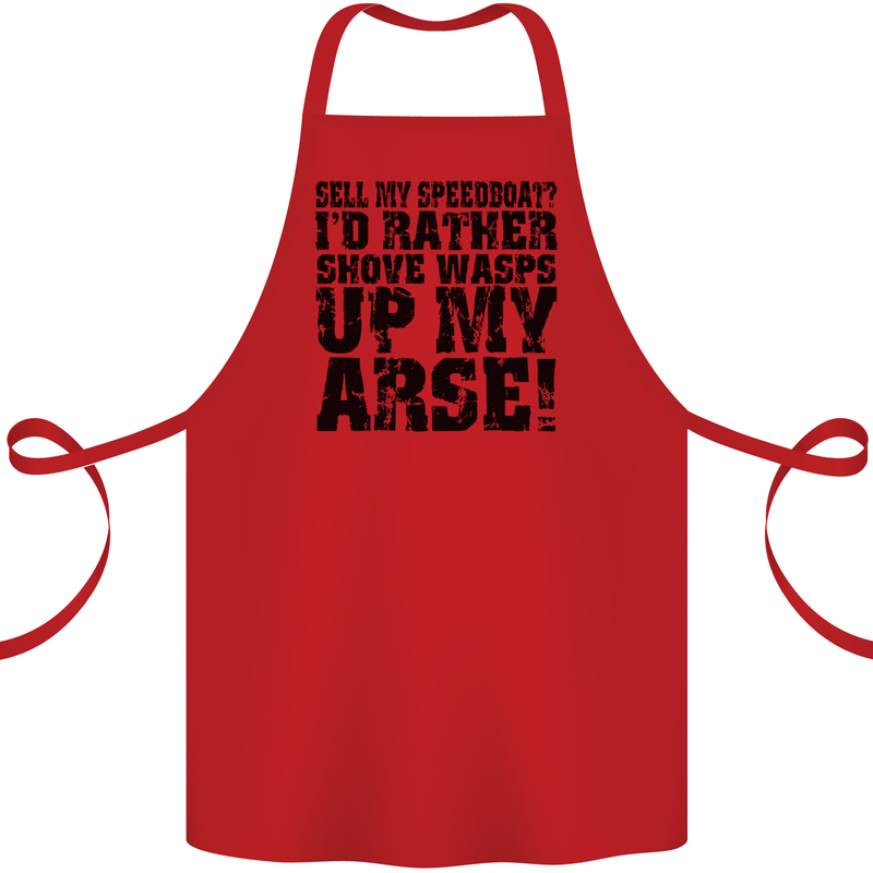 Sell My Speedboat? Boat Sailor Funny Cotton Apron 100% Organic Red