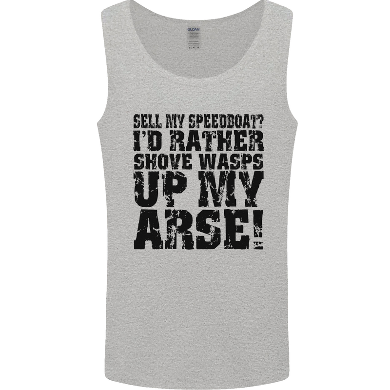 Sell My Speedboat? Boat Sailor Funny Mens Vest Tank Top Sports Grey