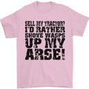 Sell My Tractor? Farmer Farming Driver Mens T-Shirt Cotton Gildan Light Pink