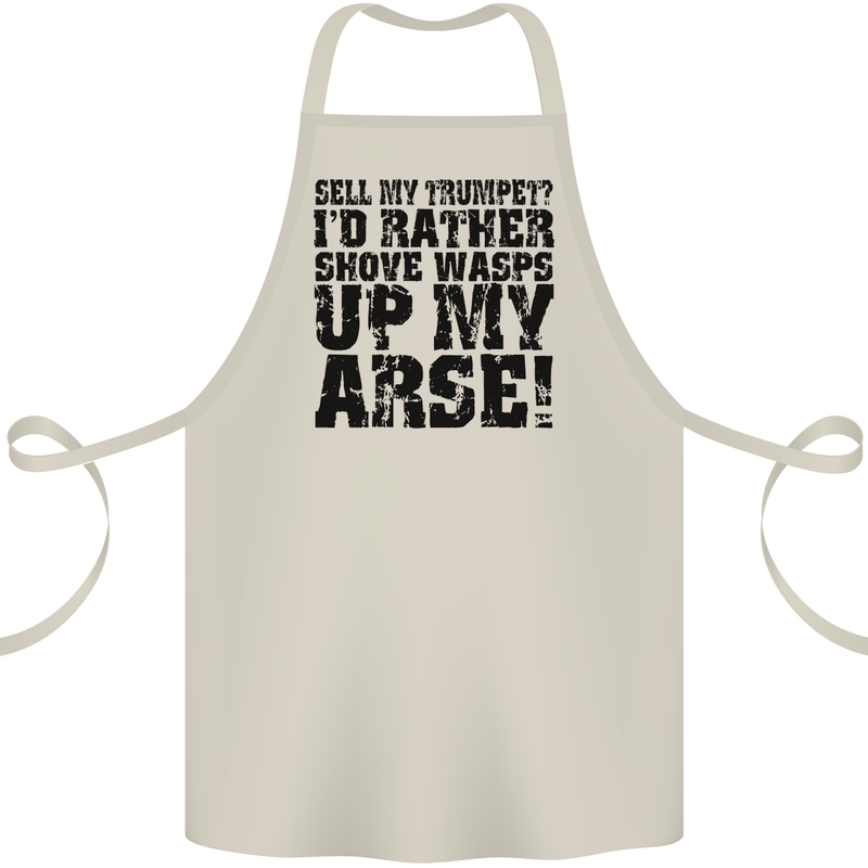 Sell My Trumpet? Funny Music Brass Cotton Apron 100% Organic Natural