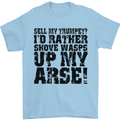 Sell My Trumpet? Funny Music Brass Mens T-Shirt Cotton Gildan Light Blue